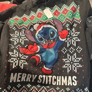 Disney Stitch Merry Stitchmas Crewneck Sweater - Black, Blue, Red, Green
